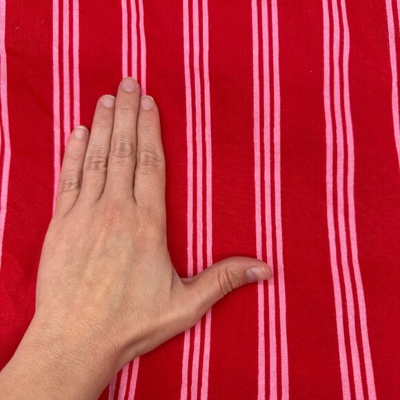 Reversible Floral Striped Table Runner Pink Roses Red Ruffled Flowers 16” by 72” - Picture 5 of 8